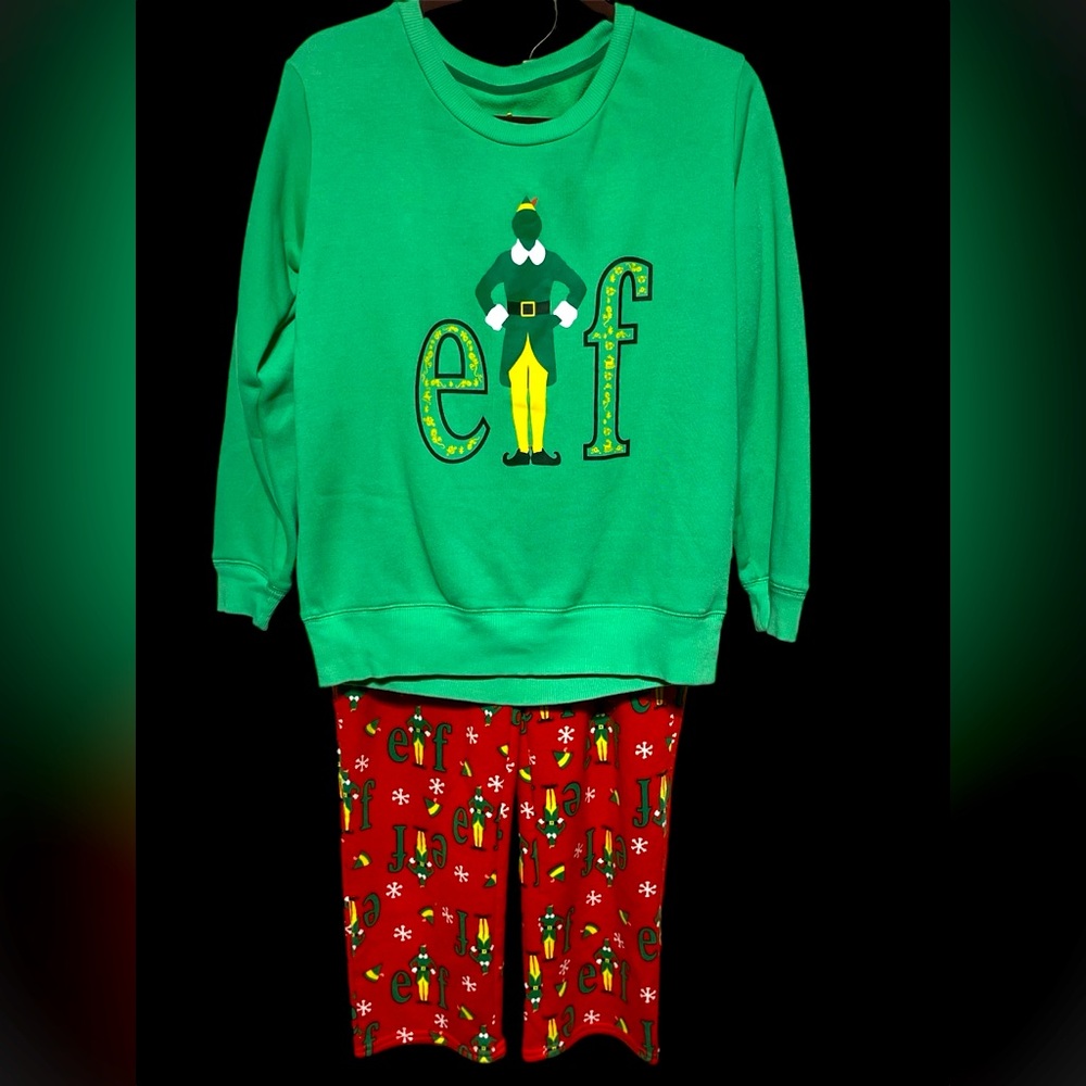 ELF CHRISTMAS PAJAMAS ADULT SIZE S MULTICOLOR NWOT